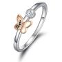 Butterfly Rings for Women Sterling Silver Thin Band Love Promise CZ Ring Butterfly Jewelry Anniversary Wedding Birthday Gift for Her Teen Girls Lover