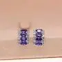 Uloveido Platinum Plated Oval Cut Cubic Zirconia 7 Stones Necklace Earrings and Ring Half Moon Party Jewelry Set T502
