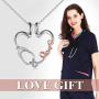 ONEFINITY 925 Sterling Silver Ring Holder Necklace Love Nurse Stethoscope Pendant Necklace Wedding Engagement Anniversary Infinity Love Gifts for Her, Wife, Girlfriend