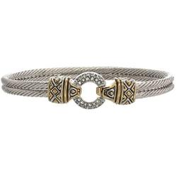 John Medeiros Lovely Antiqua Collection 7'' Pavè CZ Circle Bracelet Cubic Zirconia Made in America