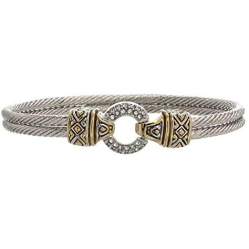 John Medeiros Lovely Antiqua Collection 7'' Pavè CZ Circle Bracelet Cubic Zirconia Made in America