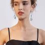DAMLENG Unique Chic Charm Shine Sparkly Crystal Glass Shoes Guitar Dangle Drop Earrings for Women Girls Fashion Statement Jewelry Gifts