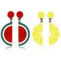 2 Pairs Cute Watermelon Lemon Fruit Earrings Jewelry Acrylic Exaggeration Personality Big Drop Dangle Stud Earrings for Womens Girls 2 Pairs Cute Watermelon Lemon Fruit Earrings Jewelry Acrylic Exaggeration Personality Big Drop Dangle Stud Earrings for Womens Girls