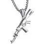 Greendou Fashion Mens Jewelry Hip Hop Titanium Stainless Steel AK-47 Gun Pendant Necklace with 24'' Rolo Chain Greendou Fashion Mens Jewelry Hip Hop Titanium Stainless Steel AK-47 Gun Pendant Necklace with 24'' Rolo Chain