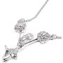Silver Plated Crystal Cheerleader Charm Necklace