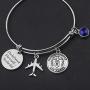 TIIMG Military Gift She Believed She Could So She Did Navy Army Air Force Bracelet Military Mom Wife Bangle Bracelet