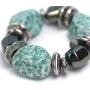 Imitation Stone Necklace and Earring Jewelry Set Twisty Chunky Pendant Dangle Gifts for Women Girls Wedding Party