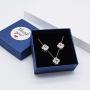 UDORA Clover Necklace Earrings Bracelet Jewelry Set Fashion Gifts for Bridesmaid Women Girls