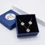 UDORA Clover Necklace Earrings Bracelet Jewelry Set Fashion Gifts for Bridesmaid Women Girls