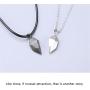 Magnetic Couples Necklace 2pcs Heart Couple Necklaces for Him and Her Matching Necklaces Relationship Gifts for Valentines Day Gifts Girlfriend Boyfriend (A)