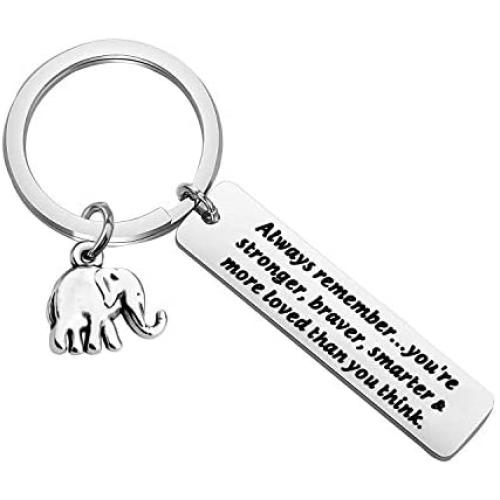 MAOFAED Elephant Gift Elephant Lover Gift Always Remember You are Stronger Braver Smarter & More Loved Than You Think Inspiration Gift for Friend