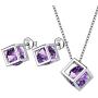 Birthstone Necklace/Earring 925 Sterling Silver Women Cross/3D Cube/Cresent Moon Birth Stone Jewelry Mens Birthday Gift Anniversary Present