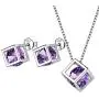 Birthstone Necklace/Earring 925 Sterling Silver Women Cross/3D Cube/Cresent Moon Birth Stone Jewelry Mens Birthday Gift Anniversary Present