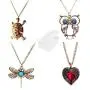 JinYu 4 Pcs Vintage Art Deco Style Bronze Tone Hollow Owl,Turtle, Angel Wingsand Dragonfly Pendant with Turquoise Crystal Eye Inset Necklace Long Chain Necklace Sweater Necklace with Box JinYu 4 Pcs Vintage Art Deco Style Bronze Tone Hollow Owl,Turtle, Angel Wingsand Dragonfly Pendant with Turquoise Crystal Eye Inset Necklace Long Chain Necklace Sweater Necklace with Box