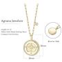 AGVANA 14K Yellow Gold Plated 925 Sterling Silver Coin Cross Compass Bee Heart Pendant Necklace Dainty Jewelry Gifts for Women Her Girls Girlfriend Wife Friend Sister with Gift Box, 16+2 Inch Extender