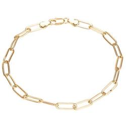 14K Gold Filled Paperclip Chain Anklet for Women and Teen Girls, Oval Chain Link Ankle Bracelet 9 10 11 inches, plus size anklet