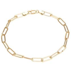 14K Gold Filled Paperclip Chain Anklet for Women and Teen Girls, Oval Chain Link Ankle Bracelet 9 10 11 inches, plus size anklet