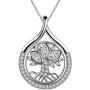 Besilver Tree of Life Drop Necklace Charm for Men 925 Sterling Silver Crystal Family Tree Pendant Necklace Women Guy Unisex Jewelry Grandma Mom Boyfriend Necklace Birthday Anniversary Gift FP0004W