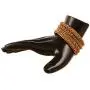 Touchstone New Indian Bollywood Fine Workmanship Peeled Metal White Rhinestones Designer Jewelry Bracelets Bangle Set of 4 in Antique Gold Tone for Women.