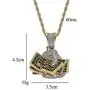 Moca Jewelry Iced Out Holding A US Dollar Pendant Necklace 18K Gold Plated Bling CZ Simulated Diamond Hip Hop Rapper Chain Necklace for Men Women