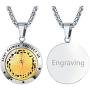 FaithHeart Saint Michael/Christopher/Anthony/St. Joseph/Patrick Pendant Necklace, Stainless Steel Essential Oil Diffuser Locket Pendants Custom Engraved Saints Jewelry (Send Gift Box)