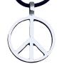 Trilogy Jewelry Pewter Classic Peace Sign Love Hippie Pendant on Leather Necklace