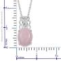 Shop LC Delivering Joy 925 Sterling Silver Rose Quartz Chain Pendant Necklace Fashion Jewelry for Women 18''