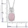 Shop LC Delivering Joy 925 Sterling Silver Rose Quartz Chain Pendant Necklace Fashion Jewelry for Women 18''