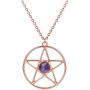 SENFAI Pentagram Star Semi-Precious Stones Pendant Wiccan Pagan Necklace 18 Inch