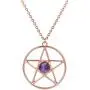SENFAI Pentagram Star Semi-Precious Stones Pendant Wiccan Pagan Necklace 18 Inch