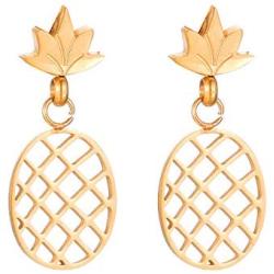 SKQIR Pineapple Necklace,Womens Tiny Handmade Stainless Steel Pineapple Jewelry Sets(Earrings+Bracelets+Necklaces Jewelry Set)