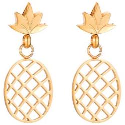 SKQIR Pineapple Necklace,Womens Tiny Handmade Stainless Steel Pineapple Jewelry Sets(Earrings+Bracelets+Necklaces Jewelry Set)