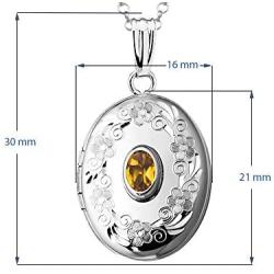 Finejewelers Sterling Silver Birthstone Locket Pendant Necklace