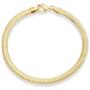 Miabella 18K Gold Over Sterling Silver Italian Solid 4mm Flat Snake Dome Herringbone Chain Link Bracelet for Women Men 6.5, 7, 7.5, 8, 8.5 Inch, 925 Italy