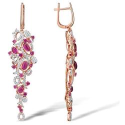 Santuzza Grape Drop Earrings Created Ruby Dangle Earrings 925 Sterling Silver Elegant Sparkling Fine Jewelry For Women