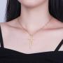YBMYCM 2021 Cross Necklace for Women, Faith Cross Necklace Hope Strength Blessed Pendant Necklace Christian Religious Jewelry Inspirational Gifts for Women