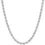 NYC Sterling Unisex Sterling Silver 4MM Diamond-Cut Rope Chain Necklace