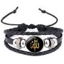 Leather Bracelet Woven Braided Muslim Allah Religions Jewelry Talisman Amulet Keep Calm Inscription (style 1)