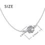 S925 Sterling Silver Jewelry Sideways Camellia Flower Choker Necklace 14+4''
