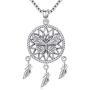 Aniu Butterfly Dream Catcher Necklace for Women, S925 Sterling Silver Feathers Girls Pendant (with Gift Box and 18 Inch Chain)