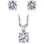 SERAFINA ❤️ Women’s Earrings and Pendant Necklace Set | White Sapphire Earrings and Necklace | 925 Sterling Silver | Elegant Silver Pendant and Stud Earring Set for Her