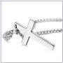 Fusamk Fashion Titanium Steel Prayer Cross Pendant Necklace,24'' Box Chain