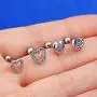 OUFER 4PCS Heart Helix Earrings 316L Surgical Steel Cartilage Earrings Women Gift Tragus Earrings Valentines Gift