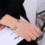 voqoomkl Personalized Bracelets Stainless Steel Jewelry for Women Girls Gift Sliver Rose Gold Cuff Bangle for Mom Daughter Teen Girls Gift