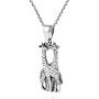 AeraVida Giraffe Couple in Love .925 Sterling Silver Pendant Necklace