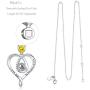Sterling Silver I Love You Necklace 100 Languages Emerald Ruby Peridot Blue Sapphire Citrine Blue Opal Necklace for Her Birthday Gifts