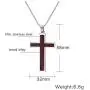 Stainless Steel Wood Cross Necklace Pendant for Mens Christian Jesus Lord Prayer with Chain,Silver