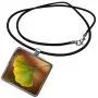 3dRose Macro Photograph of a Single Ginkgo biloba Leaf. - Necklace with Pendant (ncl_341074)