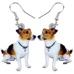 NEWEI Drop Acrylic Jack Russell Sweet Dog Earrings Fashion Animal Jewelry For Gift Girl Women Charms