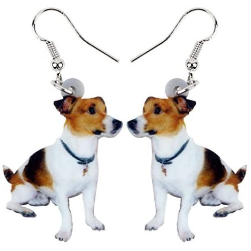 NEWEI Drop Acrylic Jack Russell Sweet Dog Earrings Fashion Animal Jewelry For Gift Girl Women Charms